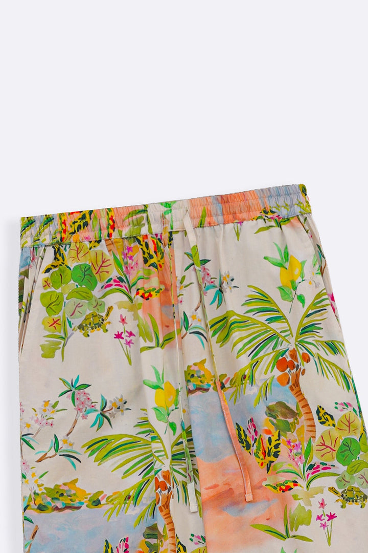 OFF WHITE CURVED HEM ALOHA CULOTTES
