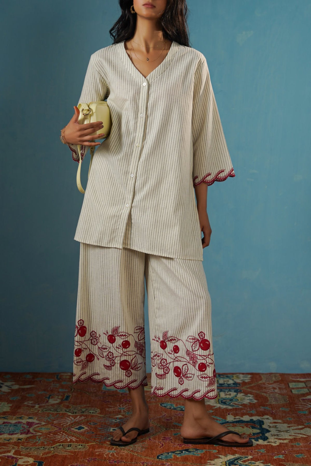 CHERRY STORY PINSTRIPE CULOTTES