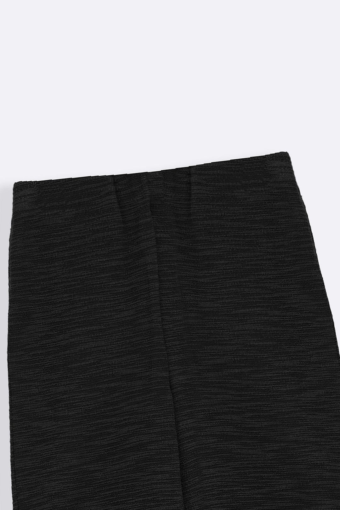 BLACK STRAIGHT TEXTURED PANTS