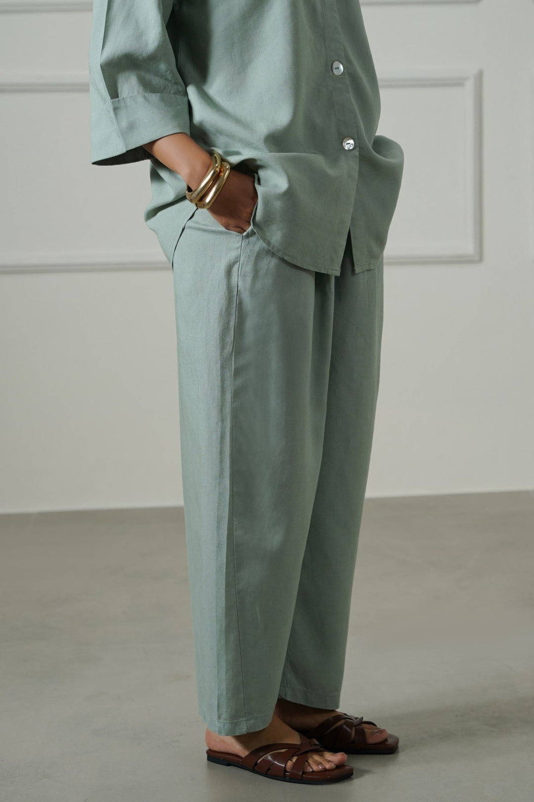 AQUA LYOCELL LINEN EASE PANTS