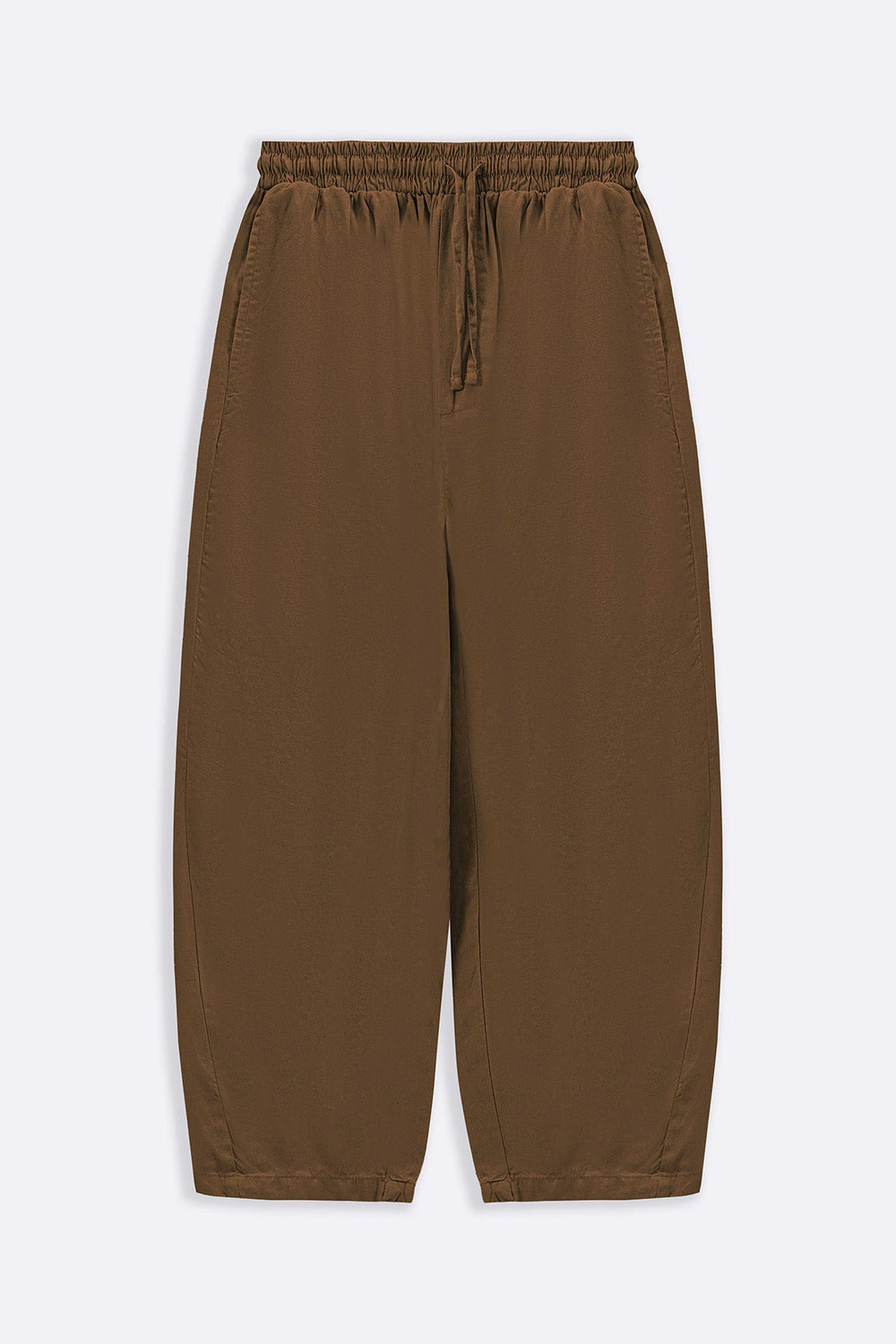 BROWN LYOCELL LINEN EASE PANTS