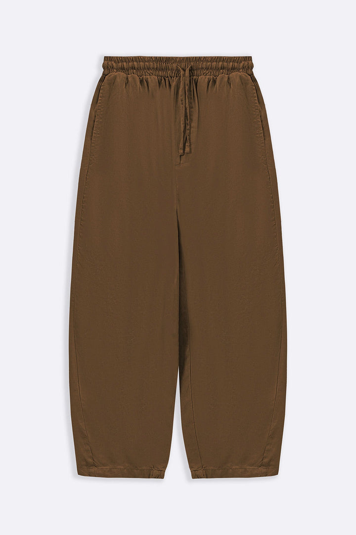 BROWN LYOCELL LINEN EASE PANTS