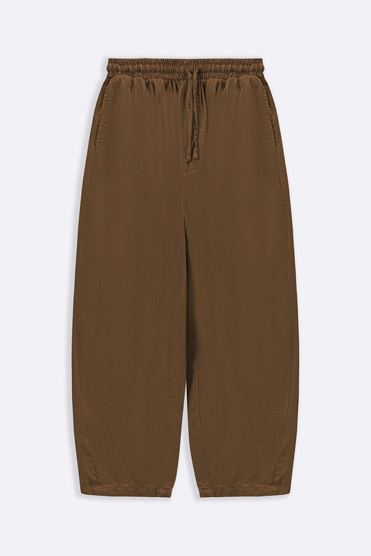 BROWN LYOCELL LINEN EASE PANTS