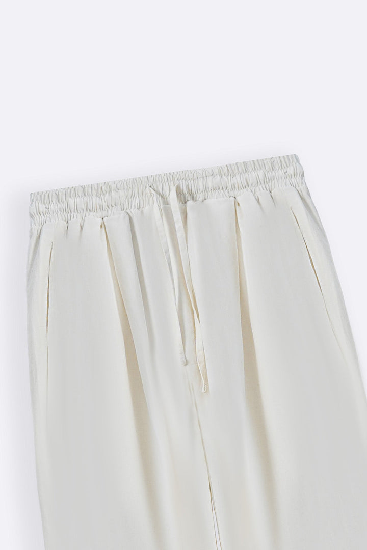 ECRU LYOCELL LINEN EASE PANTS
