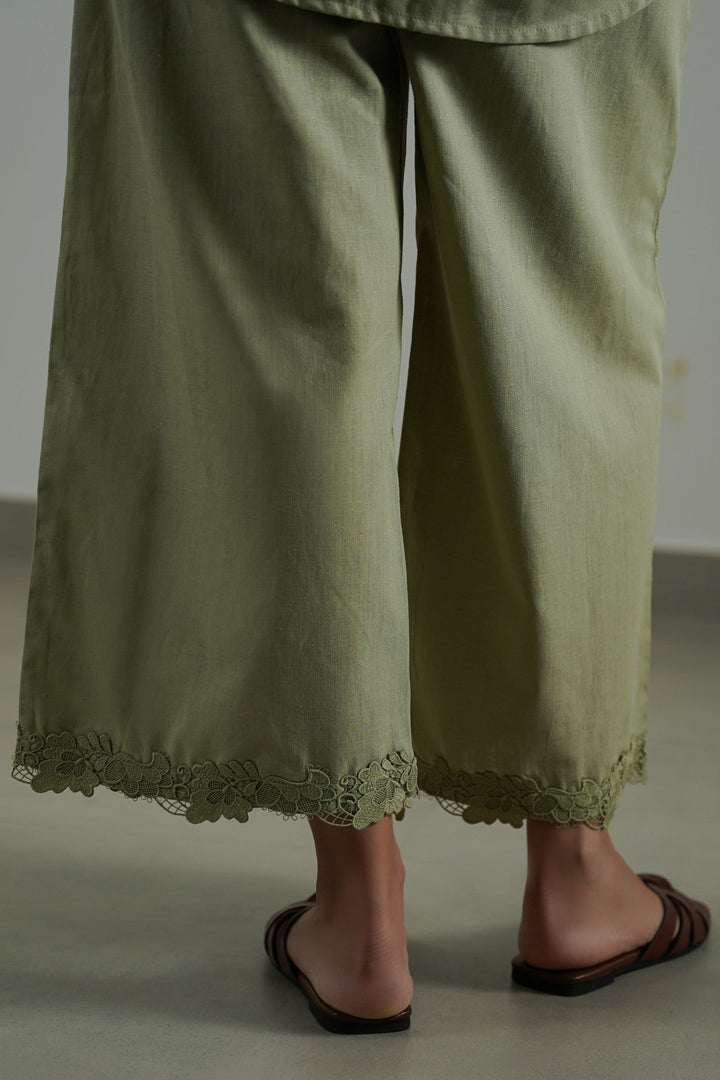 GREEN LACE TRIM CULOTTE