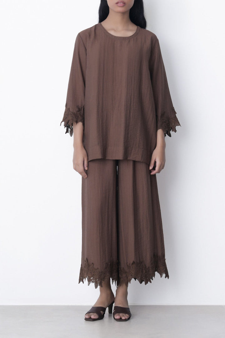 BROWN-SOFT LACE CULOTTES