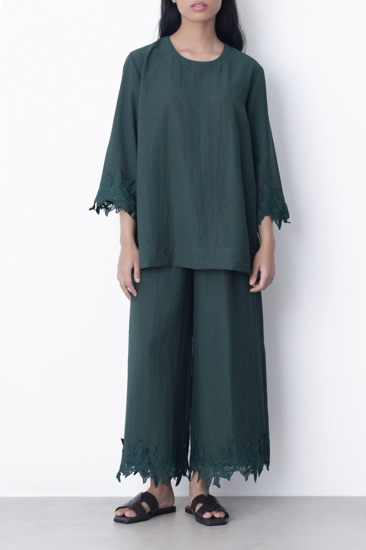 EMERALD GREEN-SOFT LACE CULOTTES