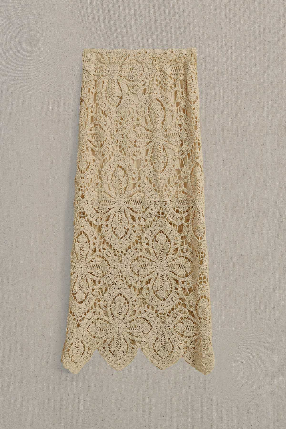 OFF WHITE TEXTURED CROCHET SKIRT