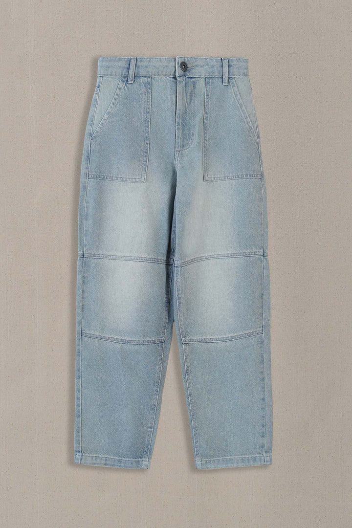 LIGHT BLUE PANEL SEAM JEANS