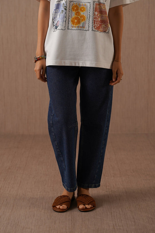 MID BLUE VINTAGE BALLOON JEANS