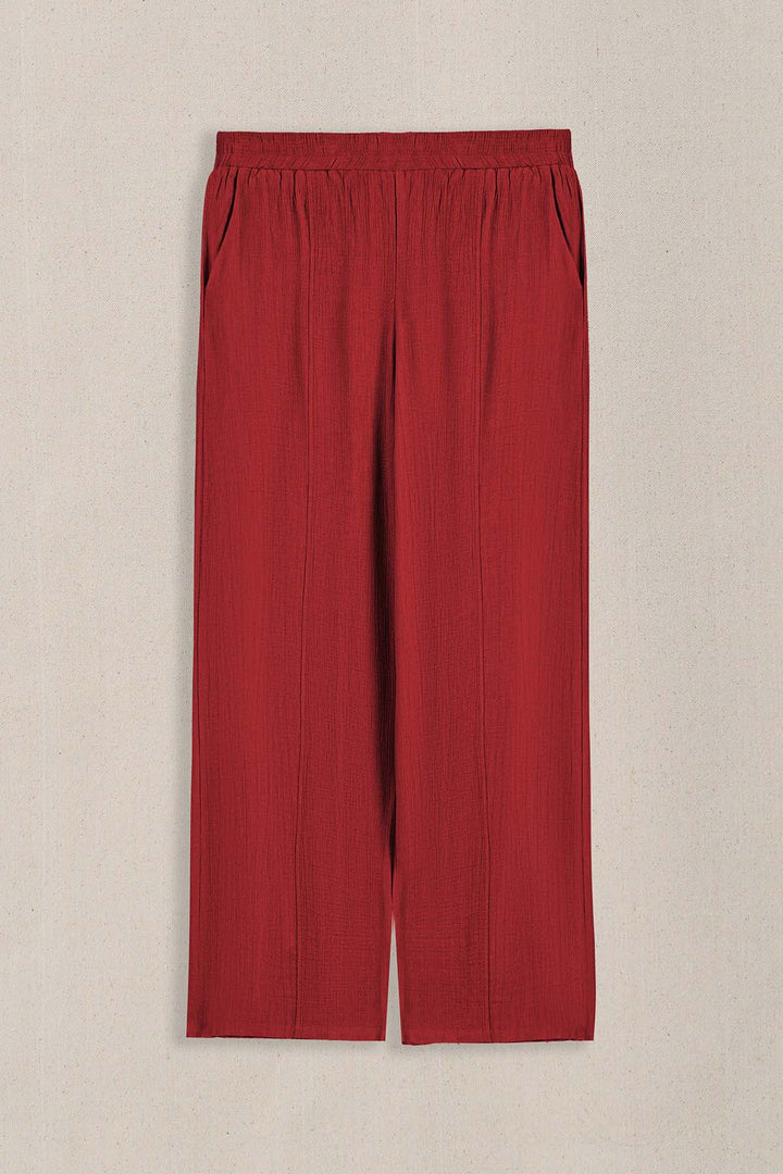 RED WILDFLOWER WIDE LEG PANTS