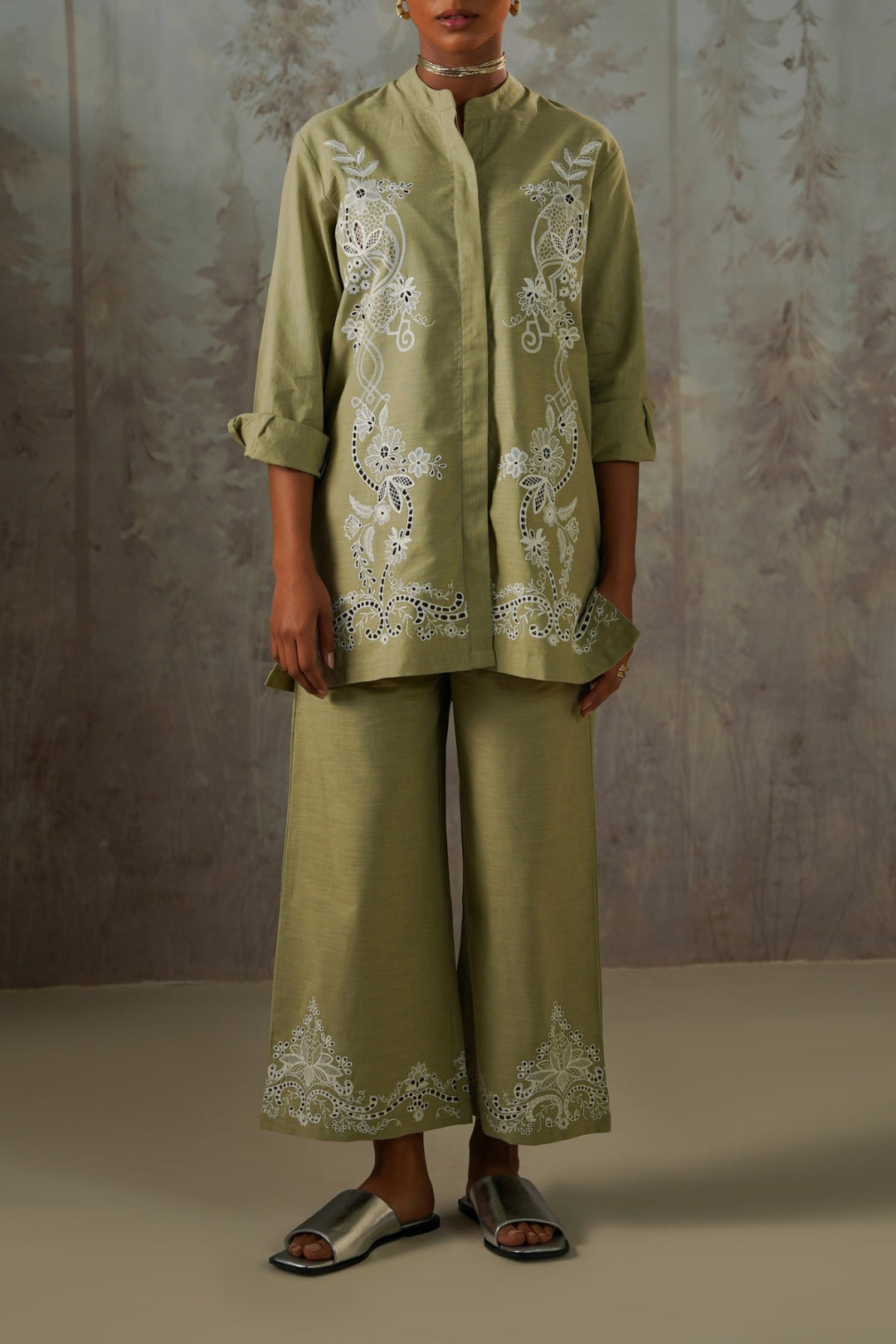 GREEN PISTACHIO BRODERIE CULOTTES
