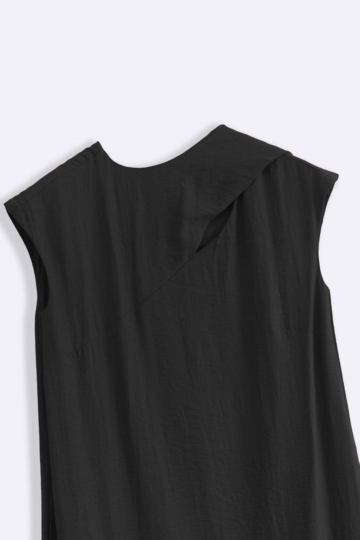 BLACK CITY DRESS WITH SCARF DETAIL