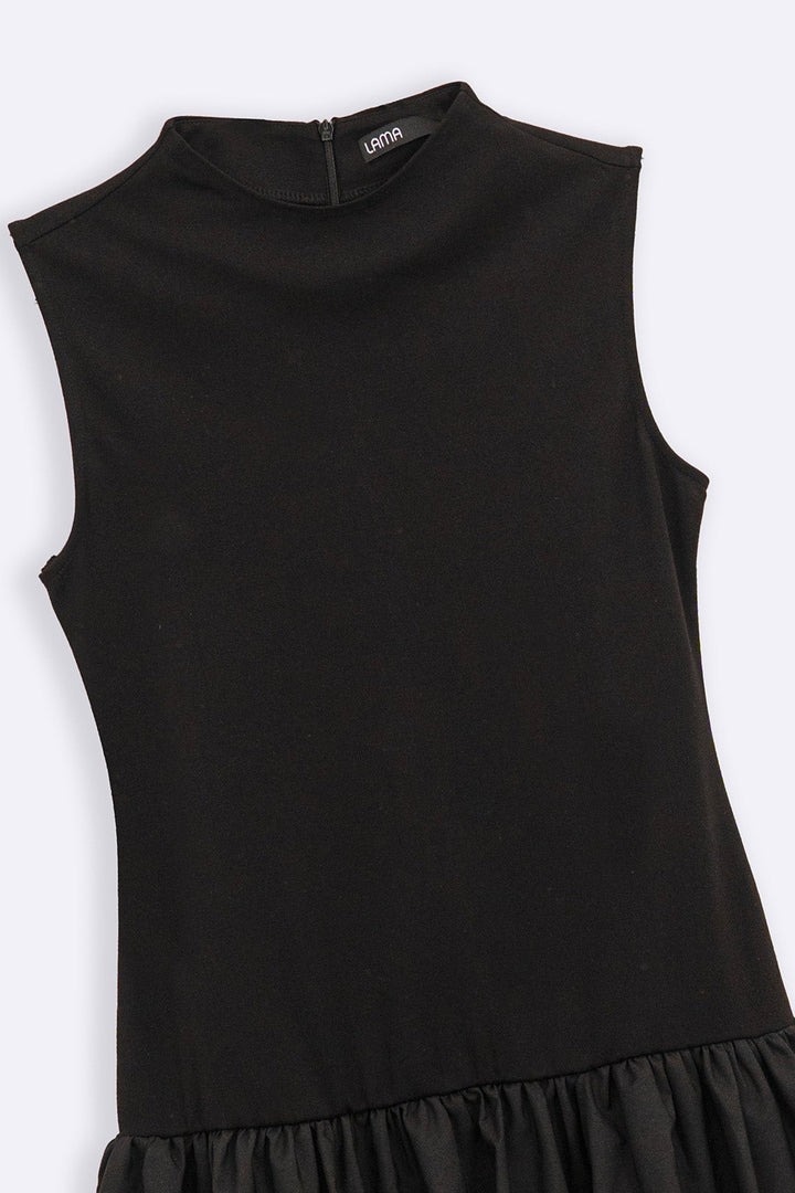 BLACK 1964 POUF MINI DRESS