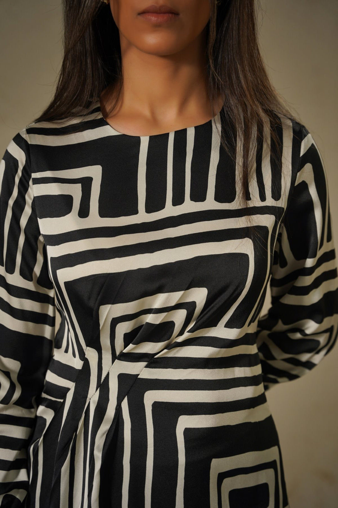 BLACK STUDIO SATIN DRESS