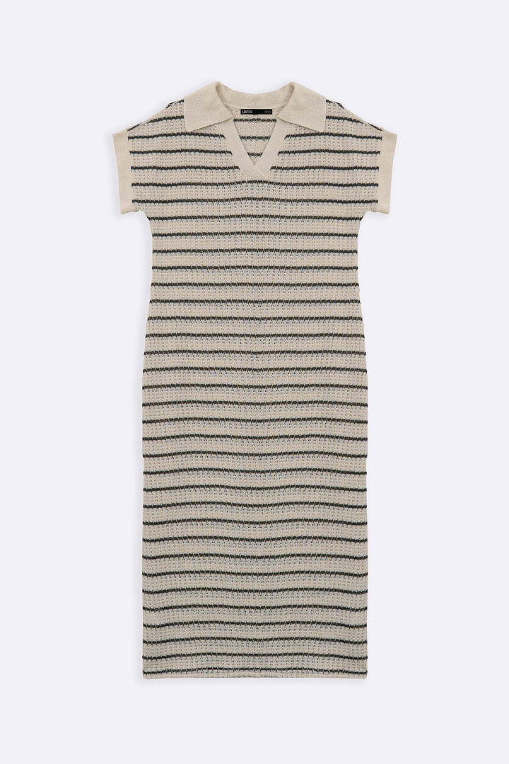 BLACK CROCHET COLUMN DRESS