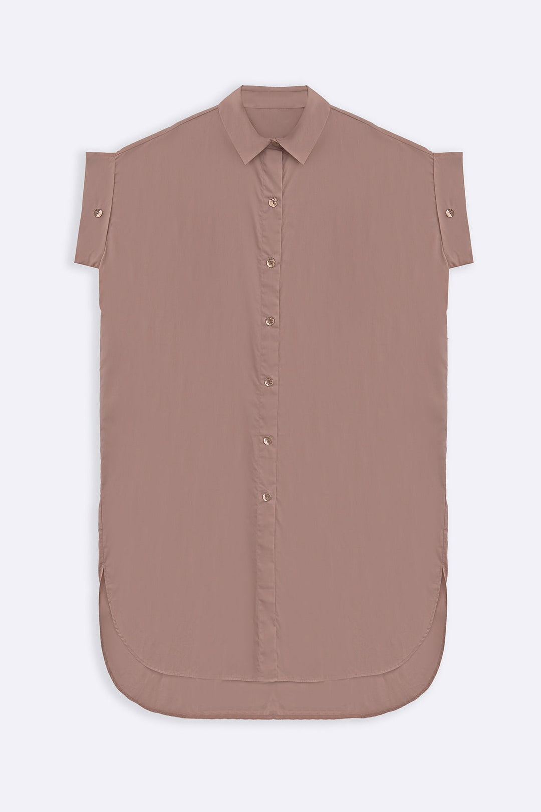 TEA PINK ONE SIZE COTTON SHIRT DRESS