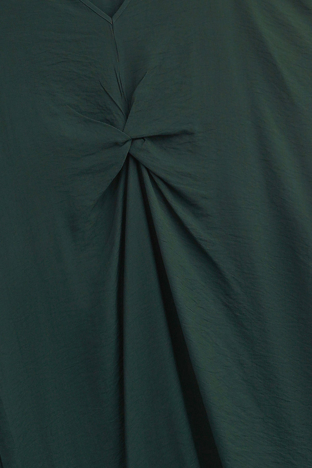 GREEN ASYMMETRICAL RUCHED DRESS
