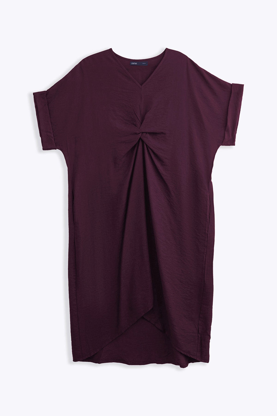 PURPLE ASYMMETRICAL RUCHED DRESS