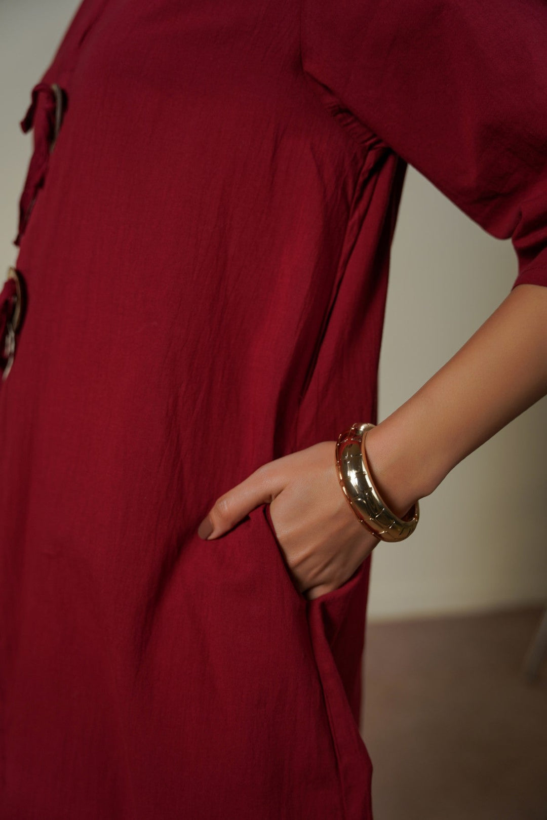 MULBERRY WOOD KNOT COTTON TUNIC