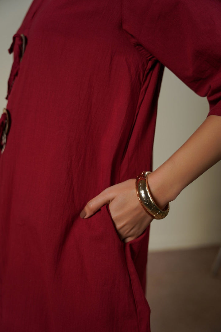 MULBERRY WOOD KNOT COTTON TUNIC