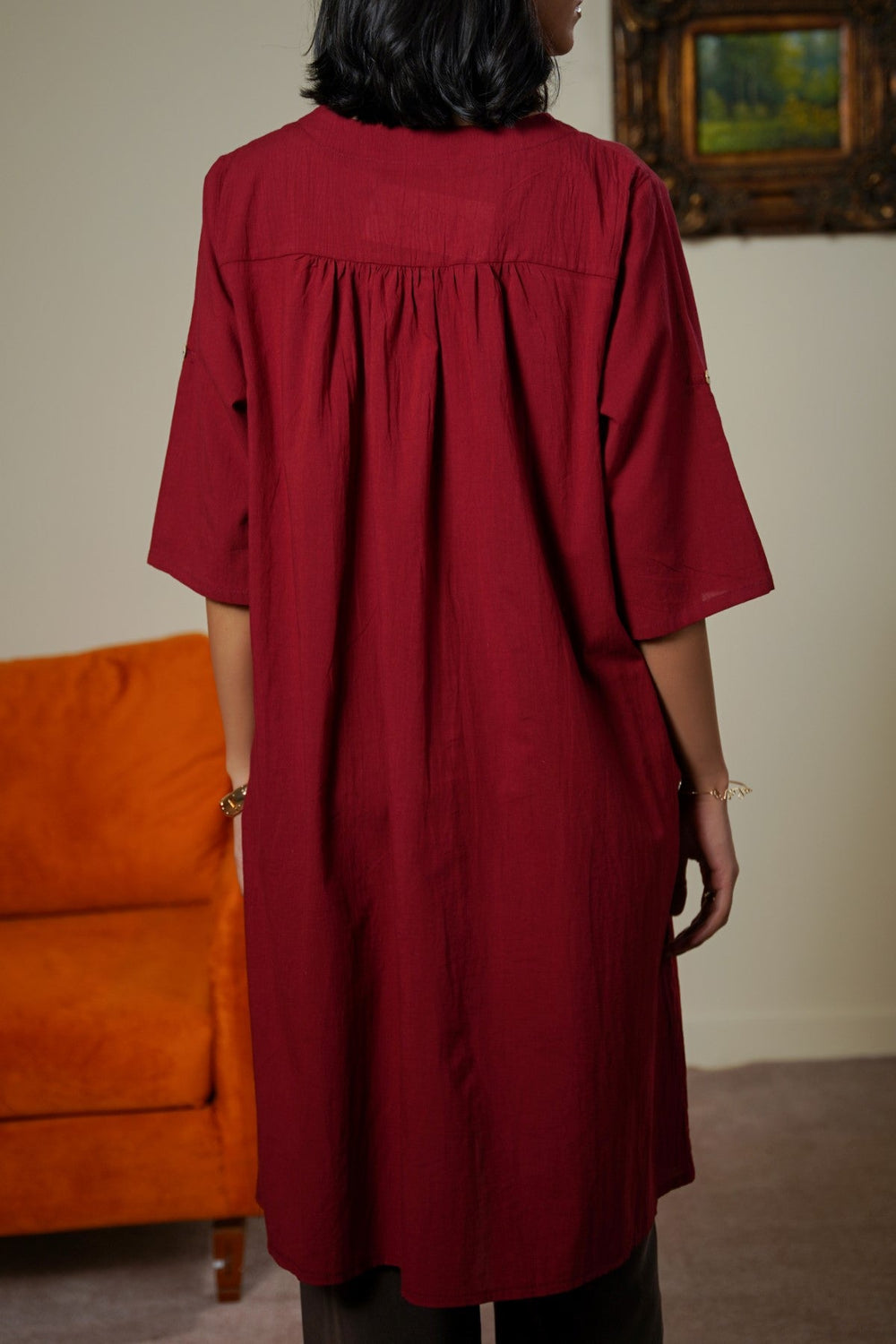 MULBERRY WOOD KNOT COTTON TUNIC