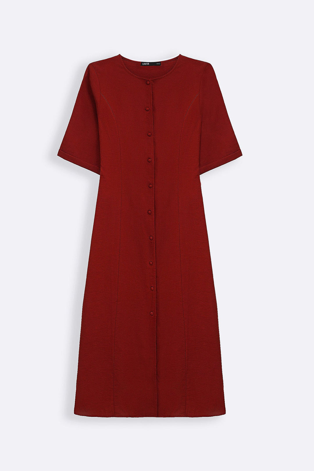 RUST TAILORED PANEL DRESS