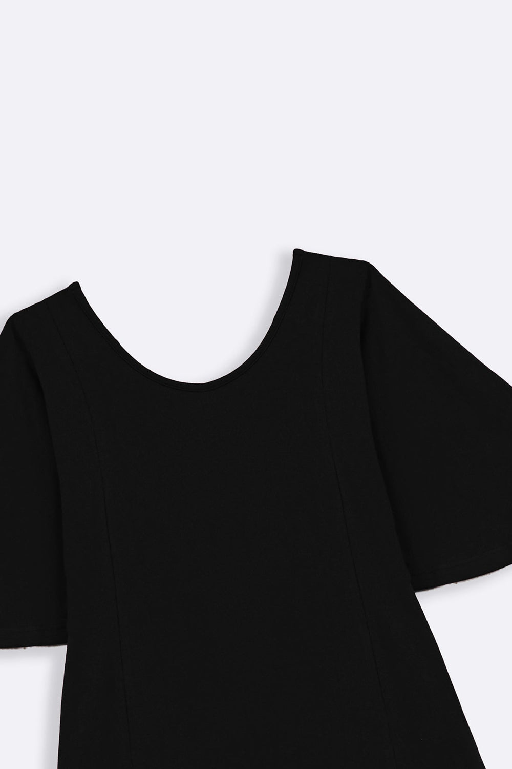 BLACK A-LINE PANELLED DRESS