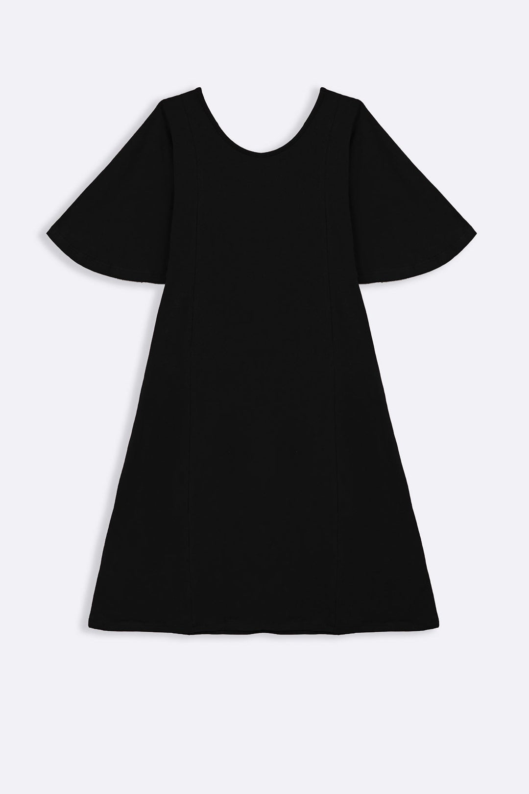 BLACK A-LINE PANELLED DRESS