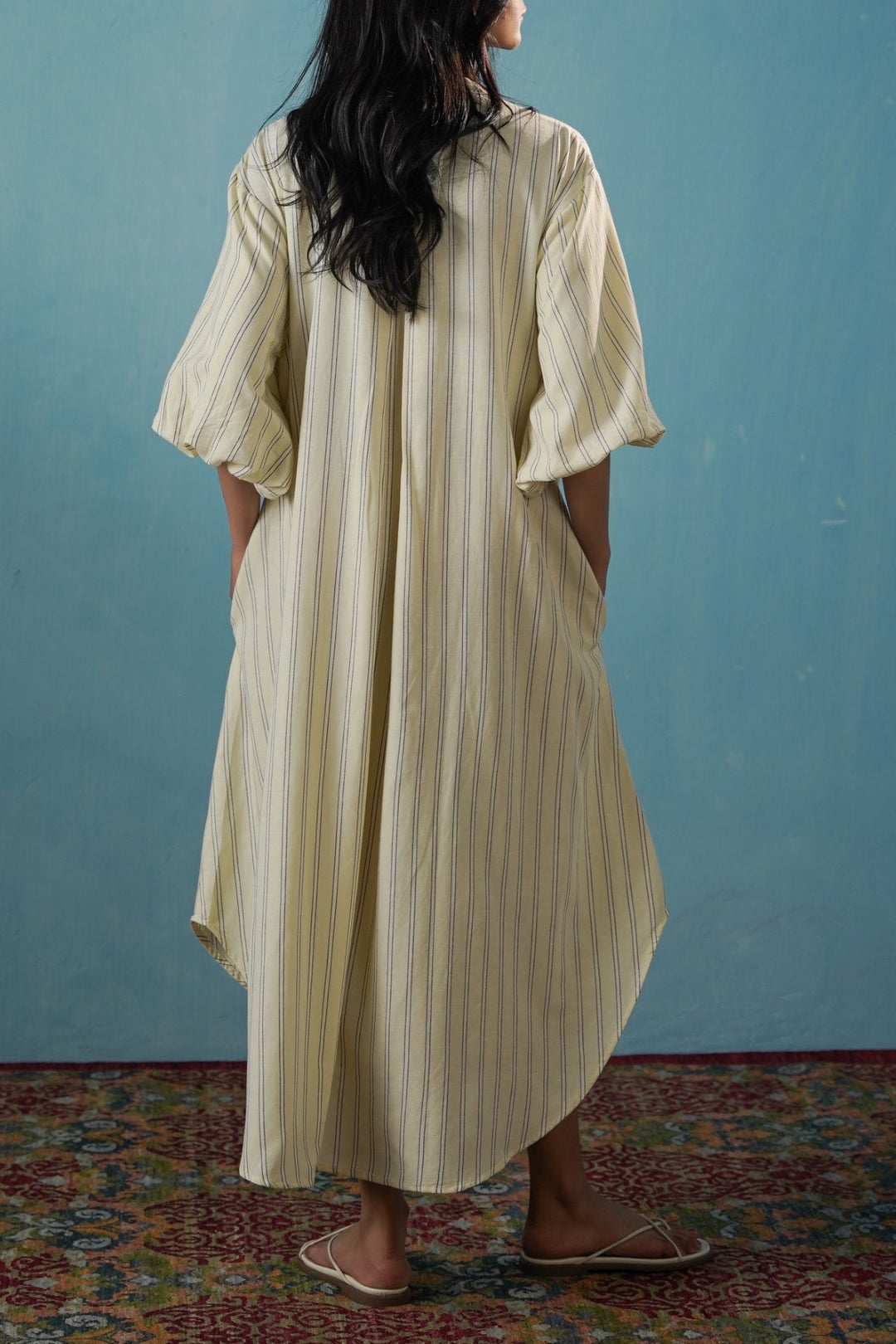 YELLOW LEMON LINE SUMMER DRESS