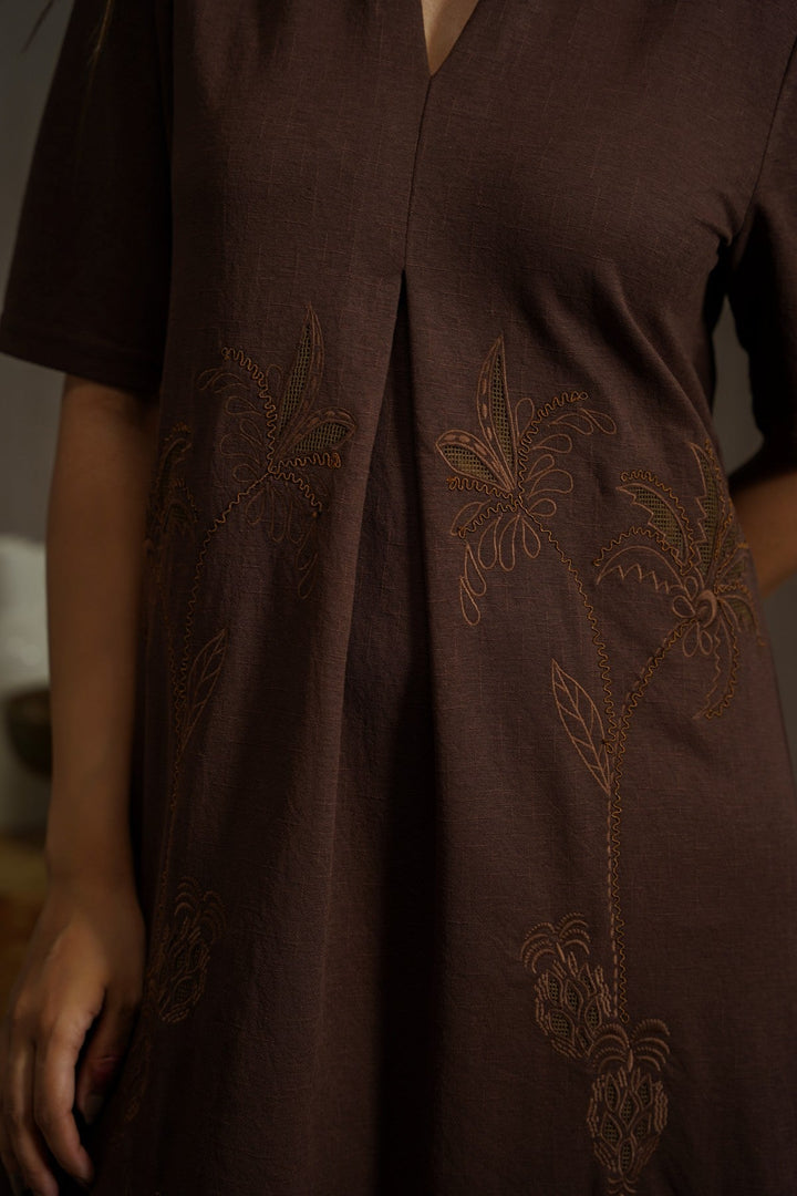 KNIT EMBROIDERED DRESS