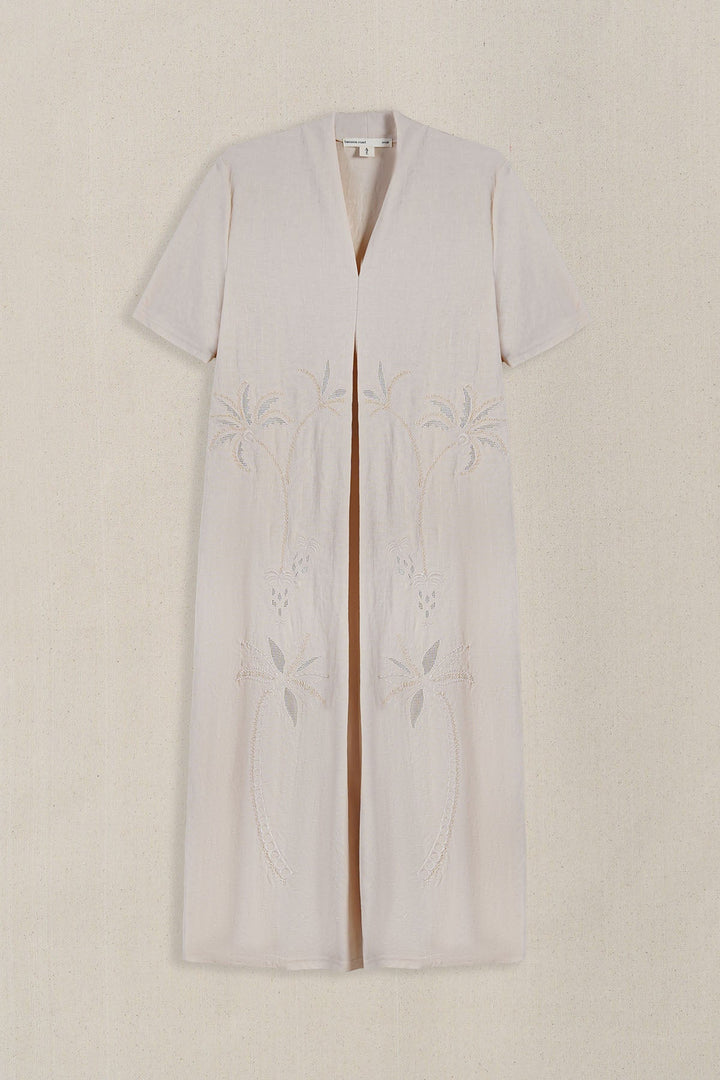 OFF WHITE KNIT EMBROIDERED DRESS