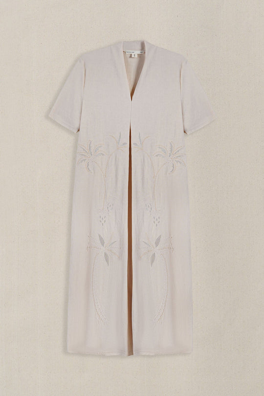 OFF WHITE KNIT EMBROIDERED DRESS