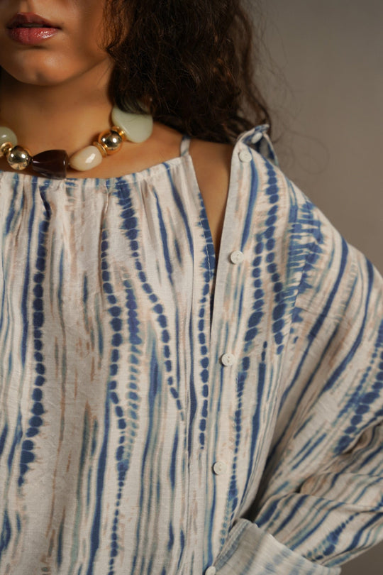 BLUE MONO TIDE DRESS