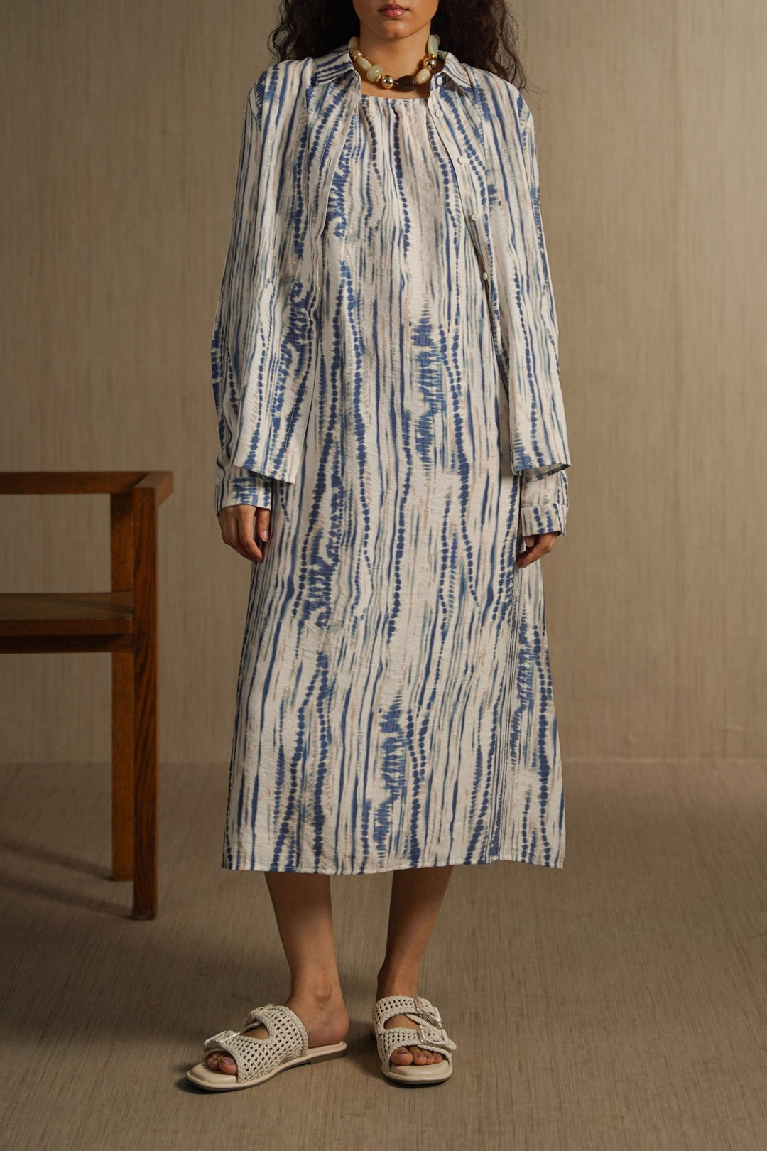 BLUE MONO TIDE DRESS