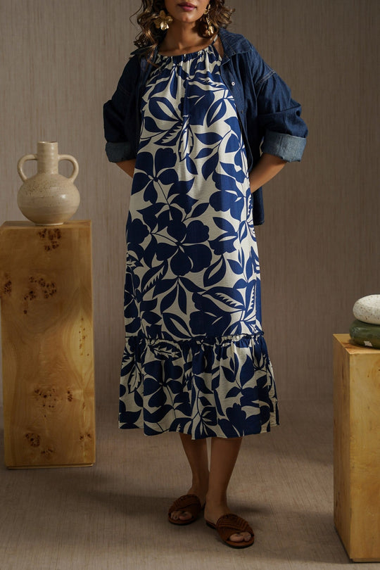 BLUE ISLA SLIP DRESS