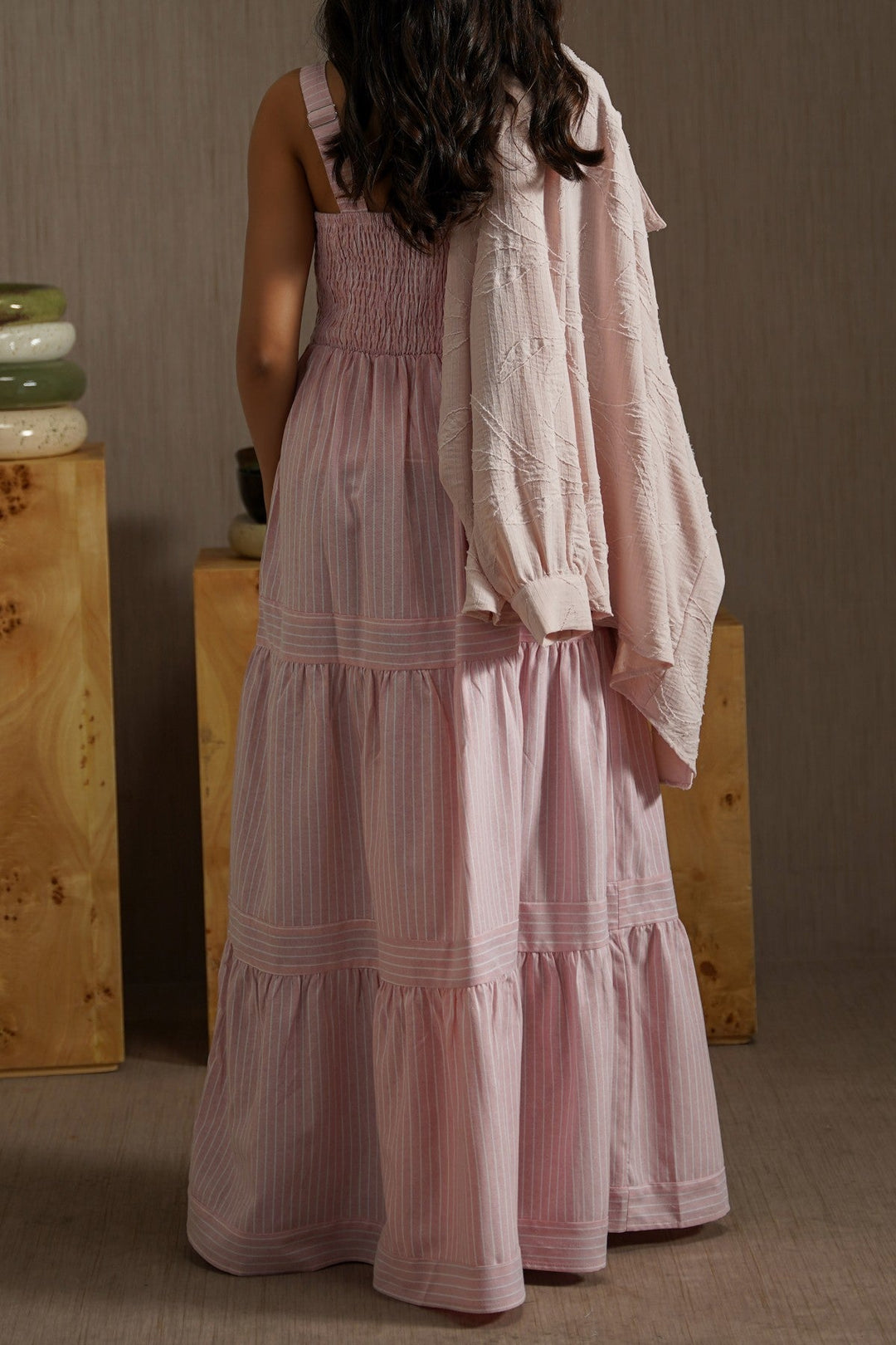 PINK CABANA TIERED DRESS