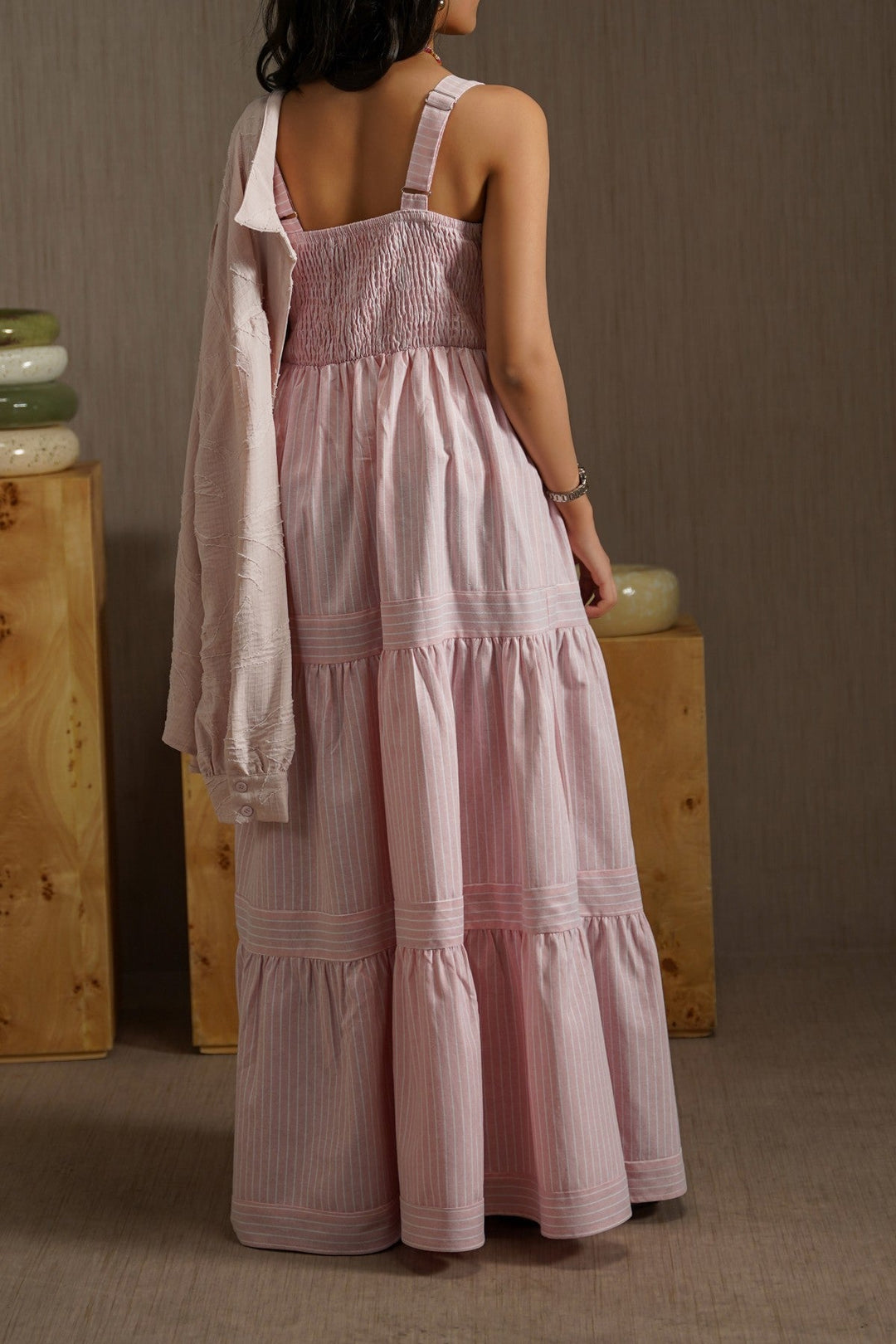 PINK CABANA TIERED DRESS