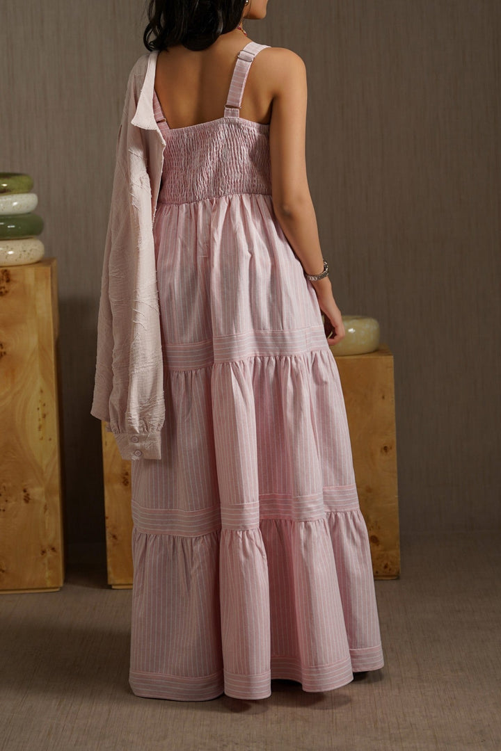 PINK CABANA TIERED DRESS