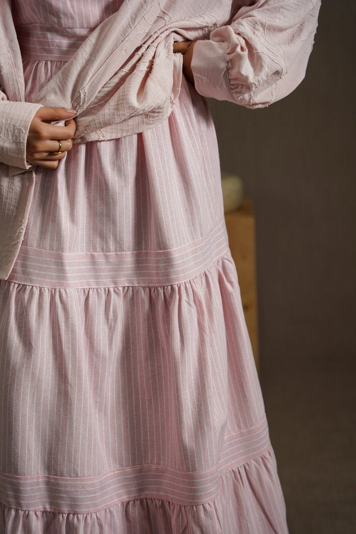 PINK CABANA TIERED DRESS