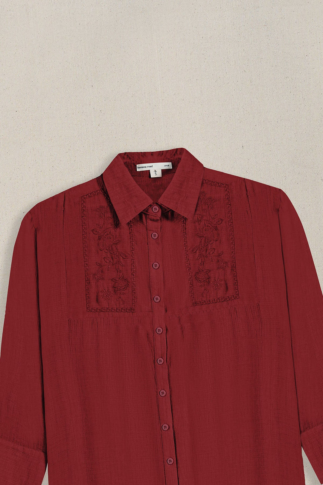 RED WILDFLOWER EMBROIDERED DRESS