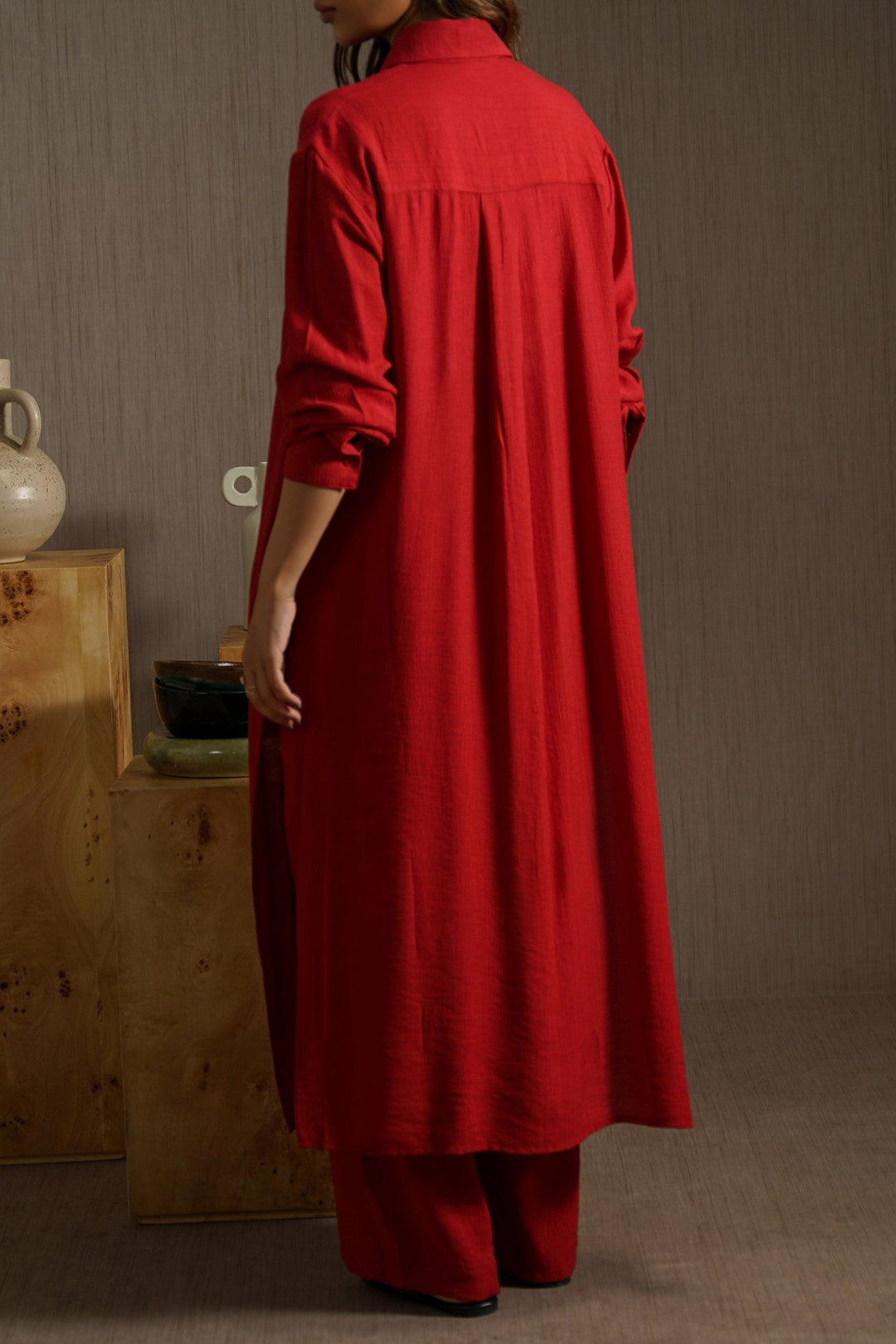 RED WILDFLOWER EMBROIDERED DRESS
