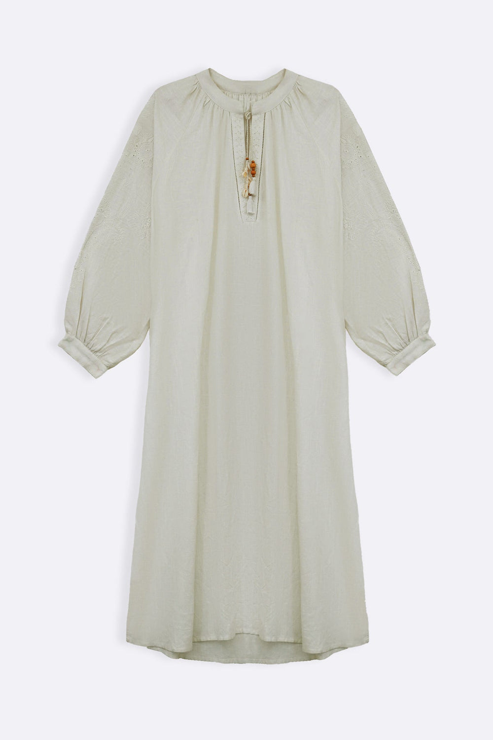 OFF WHITE BOHO LINEN-COTTON MAXI
