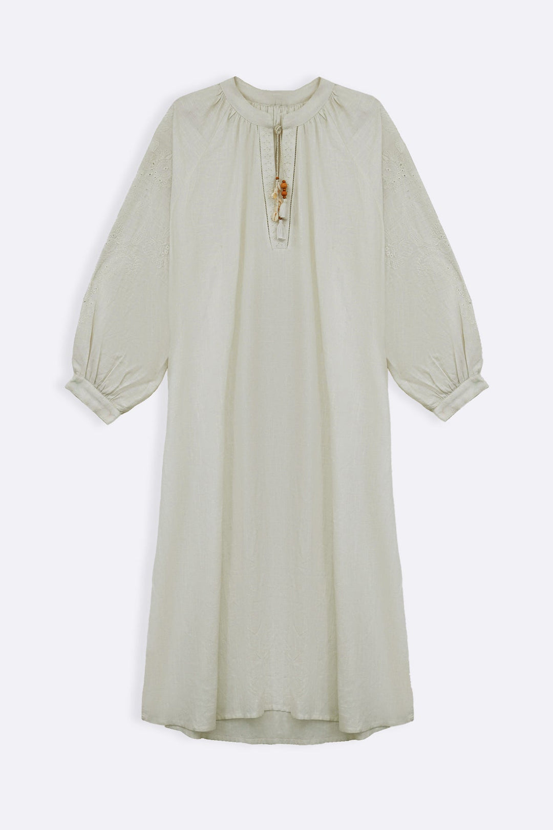 OFF WHITE BOHO LINEN-COTTON MAXI