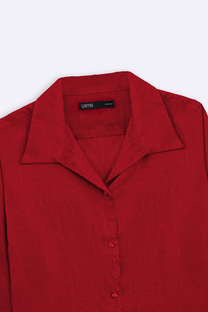 RED 100% PURE LINEN SHIRT