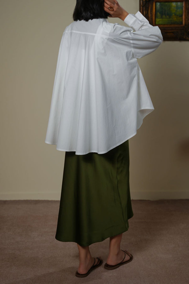 WHITE OVERSIZED COTTON BLOUSE