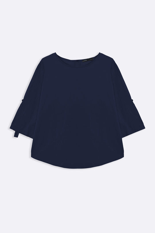 BLUE FEATHER COTTON TOPSY BLOUSE