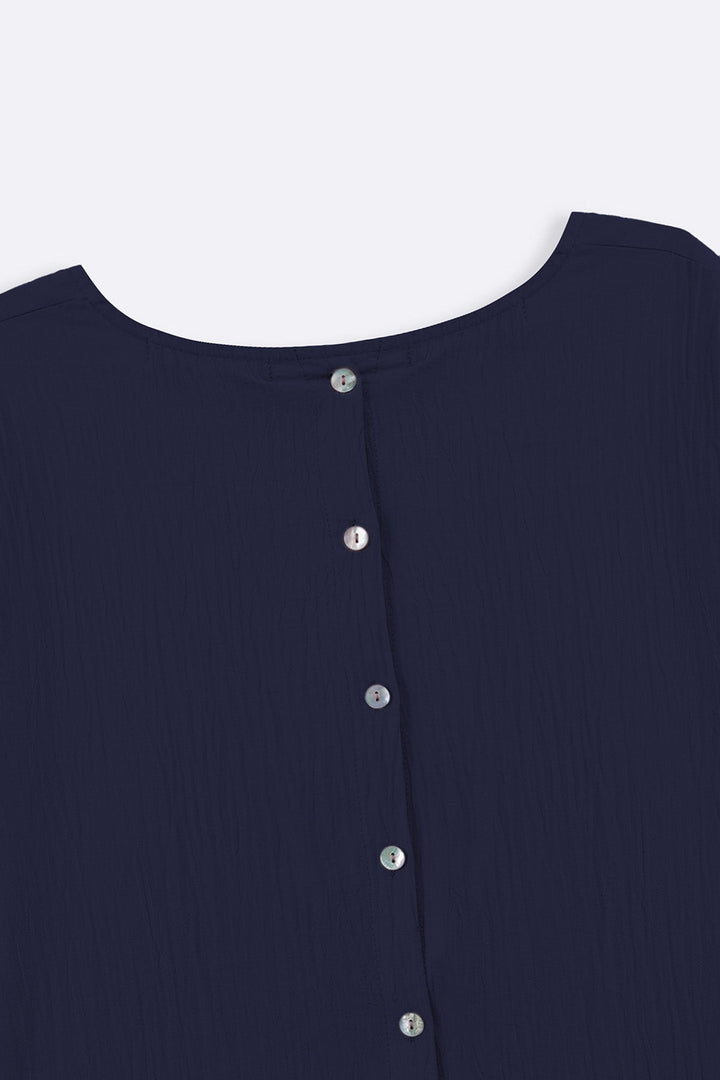 BLUE FEATHER COTTON TOPSY BLOUSE