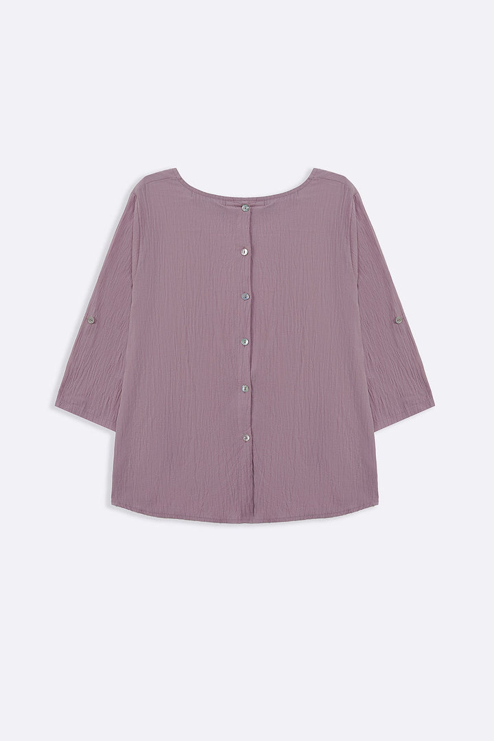 LILAC FEATHER COTTON TOPSY BLOUSE