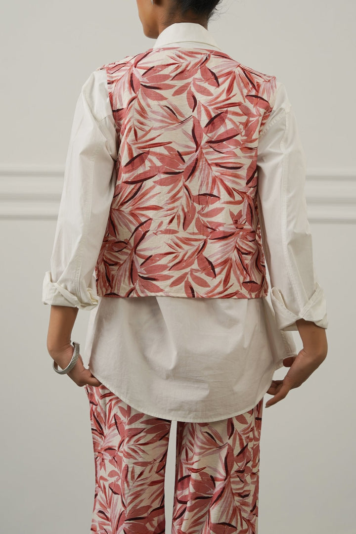 PINK BAMBOO SMOCKED VEST